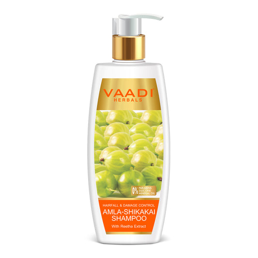 Hairfall & Damage Control amla shikakai Shampoo (Indian Gooseberry Extract) - Promotes Hair Growth Adds Shine to Hair (350 ml/12 fl oz)