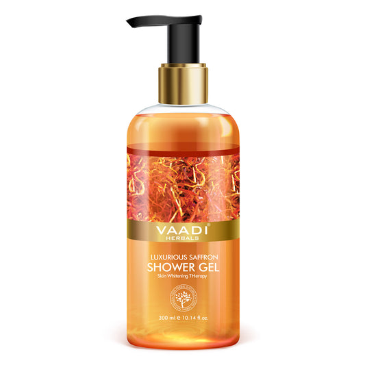 Luxurious Saffron Shower Gel - Skin Lightening Therapy Reduces Pigmentation Marks (300 ml / 10.2 fl oz)