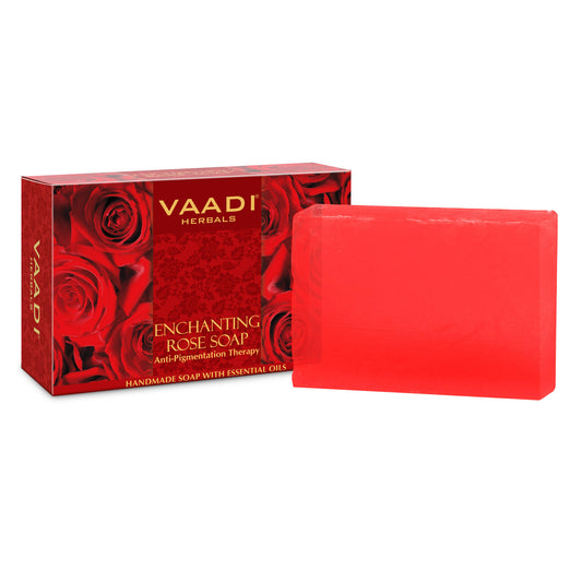 Enchanting Rose Soap with Mulberry Extract - Anti Pigmentation Therapy Lightens Dark Spots & Patches (75 gms/2.7 oz)