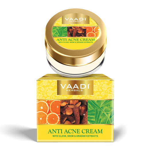 Anti Acne Cream with Clove Oil & Neem Extract - Anti Bacterial Therapy Controls Excess Oil Prevents Acne (30 gms / 1.1 oz)