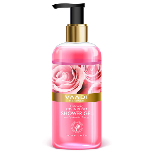 Enchanting Rose & Mogra Shower Gel - Skin Brightening Therapy Lightens Spots & Patches (300 ml / 10.2 fl oz)