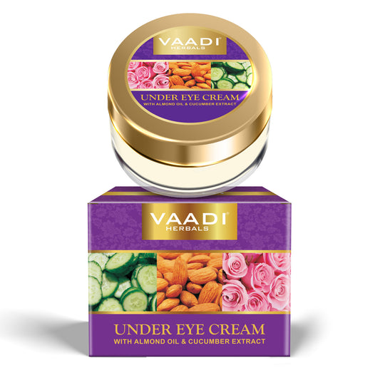 Under Eye Cream with Almond Oil & Cucumber Extract - Reduces Puffiness Keeps Skin Youthful (30 gms /1.1 oz)