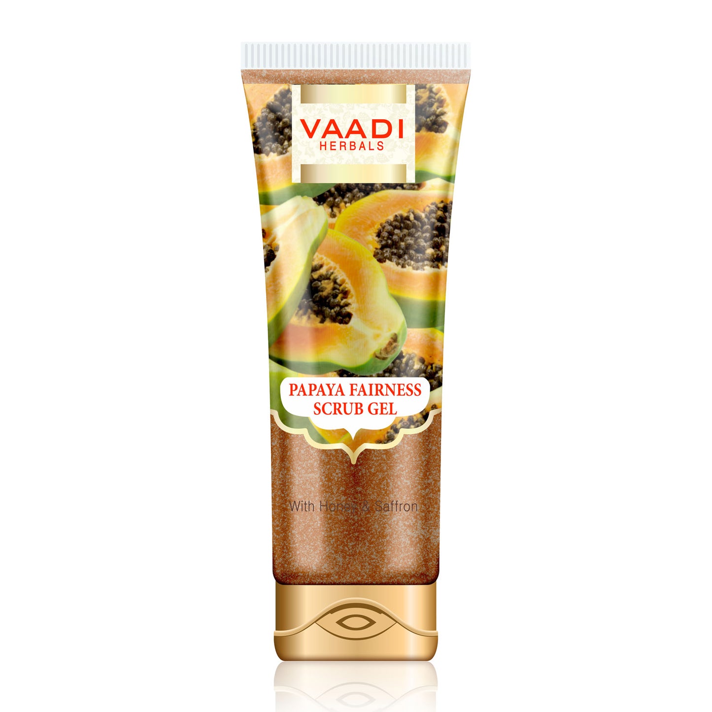 Papaya Fairness Scrub Gel with Honey & Saffron - Lightens Tan - Smoothens Skin Texture & Makes Skin Flawless (110 gms / 4 oz)