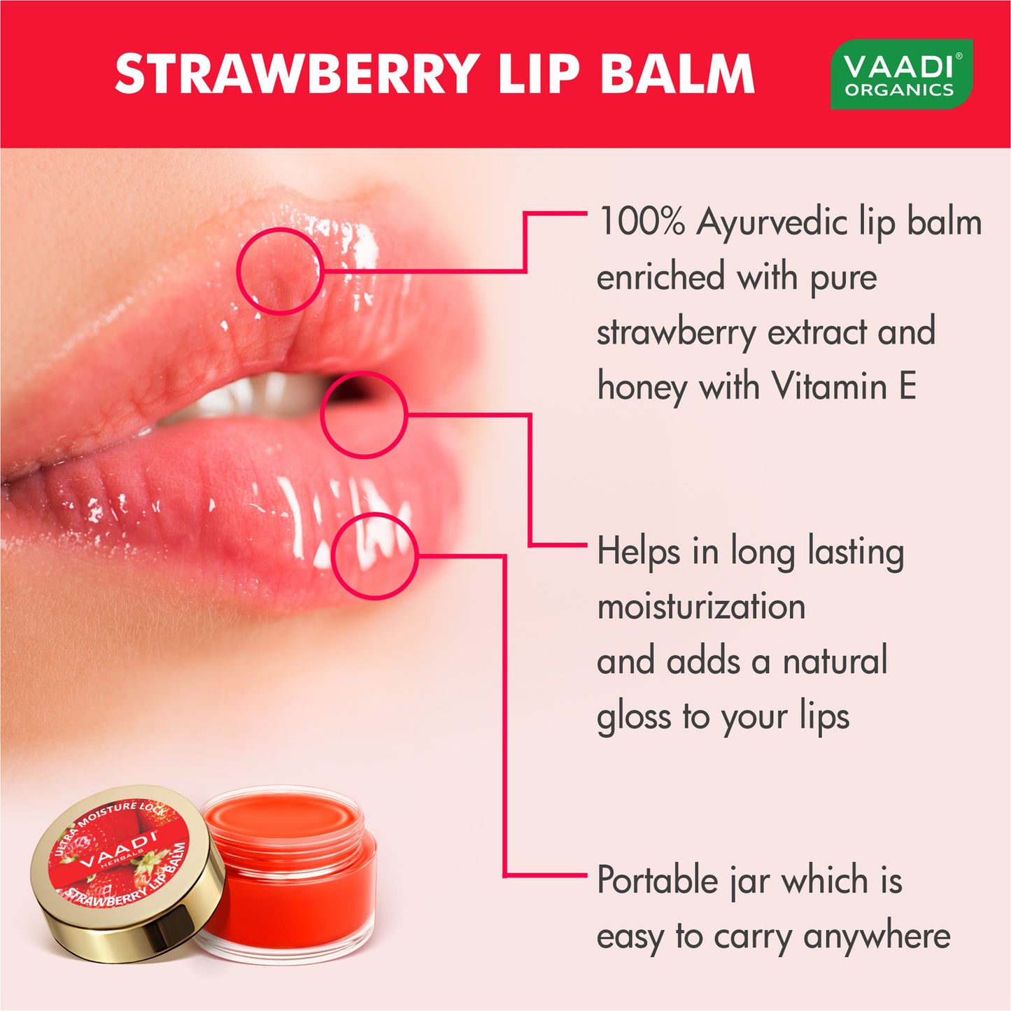 Nourishing Strawberry and Honey Lip Balm (8 x 10 gms/0.4 oz)