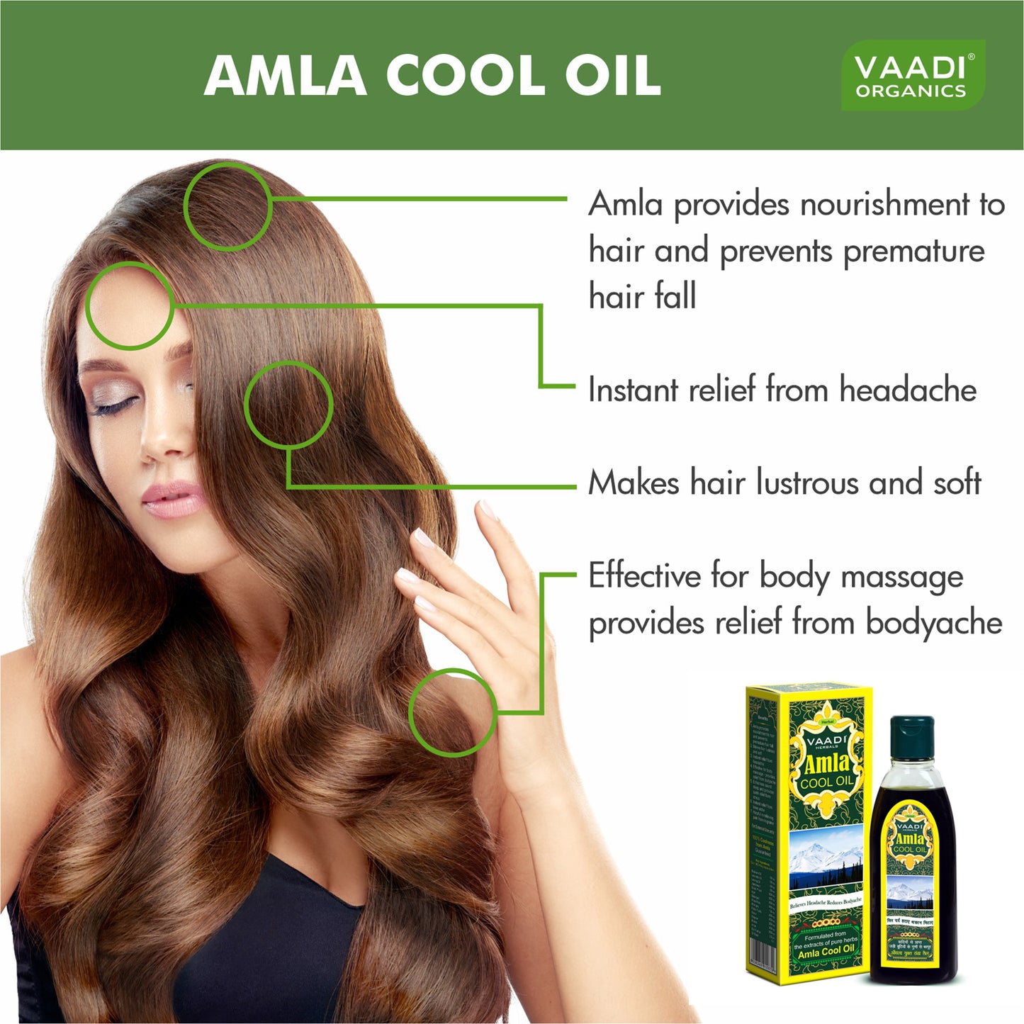 Brahmi Amla Cool Oil - Strengthens and Nourishes Hair _ Relieves Stress - Promotes Sound Sleep (2 x 200ml/7 fl oz)