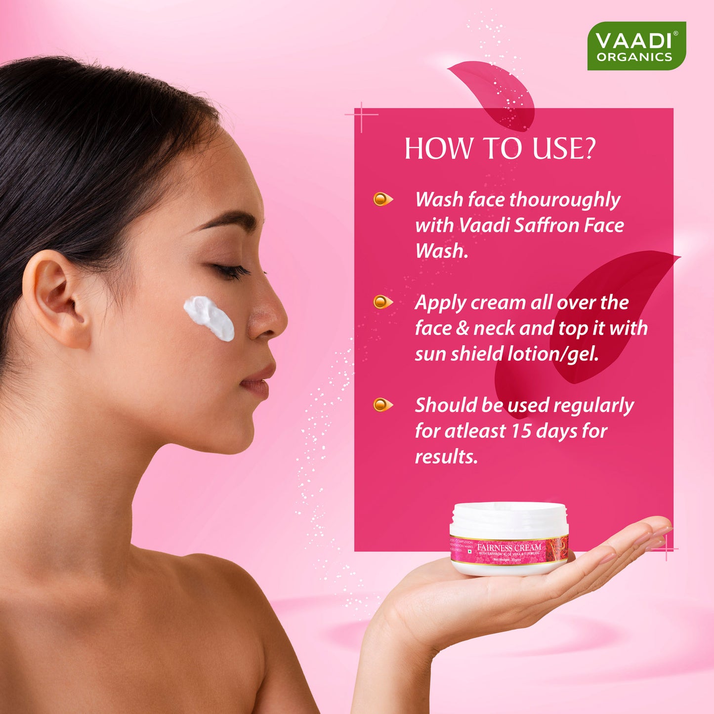 Fairness Cream with Saffron, Aloe Vera & Turmeric Extract - Lightens Marks & Blemishes Makes Skin Flawless ( 30 gms / 1.1 oz)