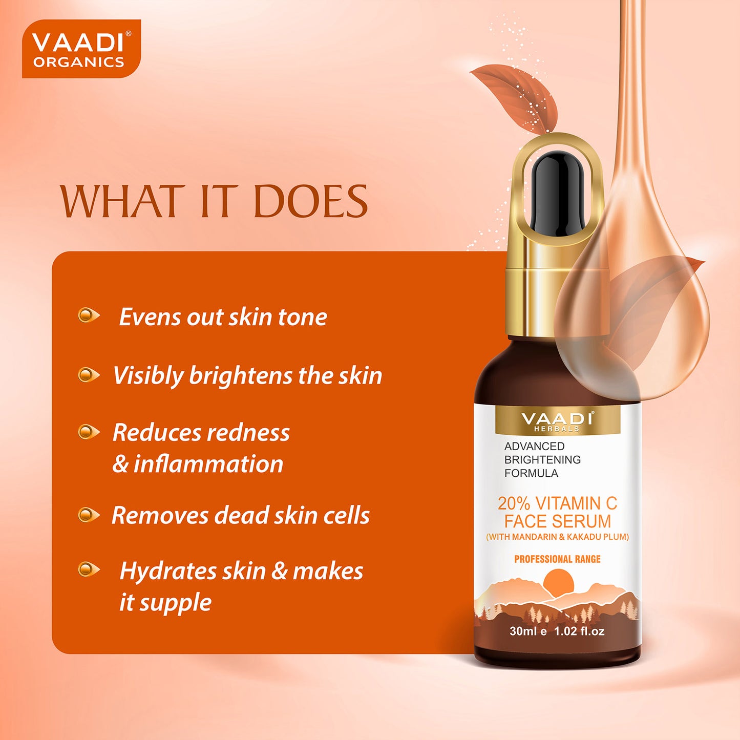 20% Vitamin C Organic Face Serum With Advanced Brightening Formula (30 ml)
