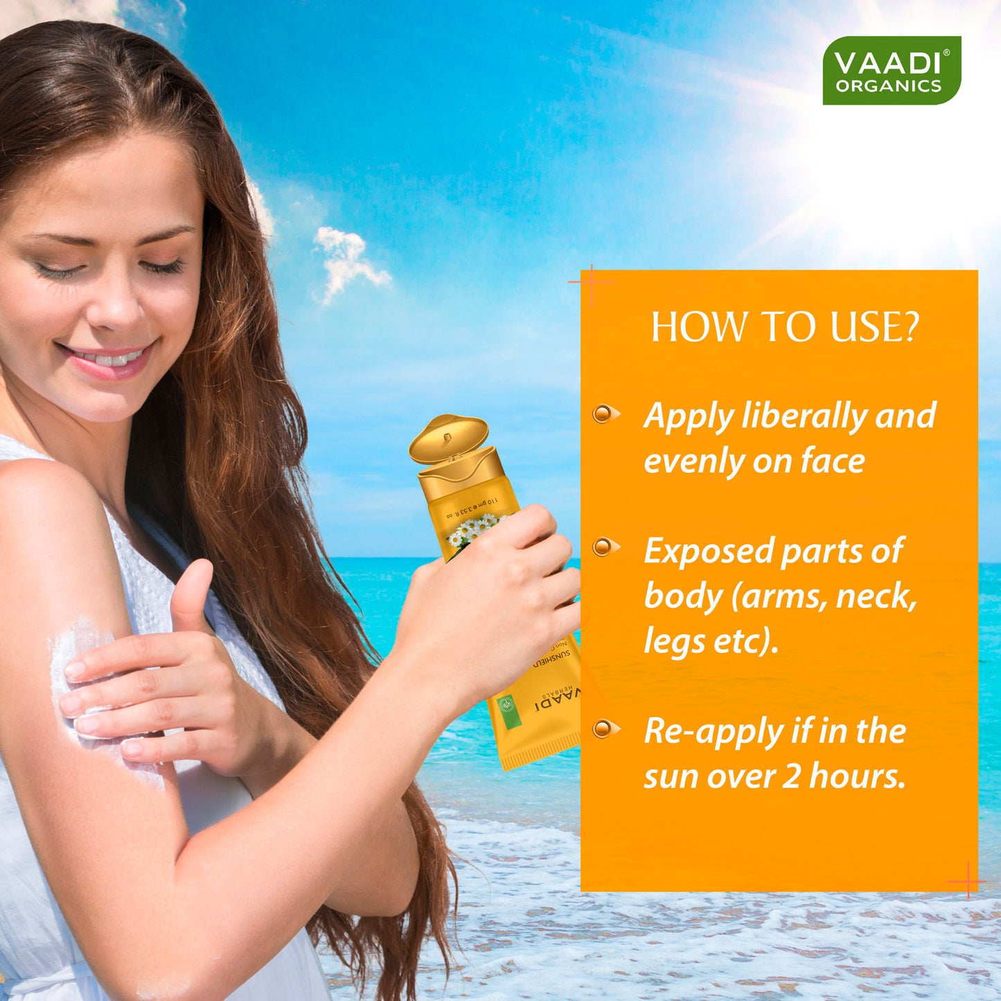 Sunscreen Lotion SPF 50 with Aloe Vera & Chamomile - Non Greasy Long Lasting Soothes Burnt Skin (110 ml/ 4 fl oz)