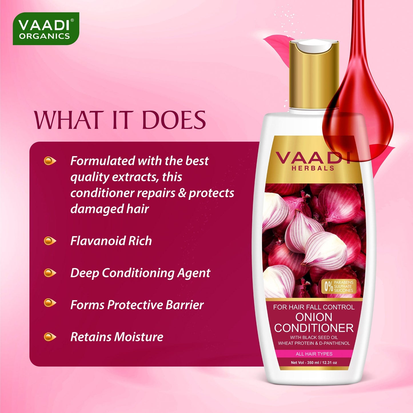 Onion Conditioner with Black Seed Oil Wheat Protein & Coconut (350 ml)