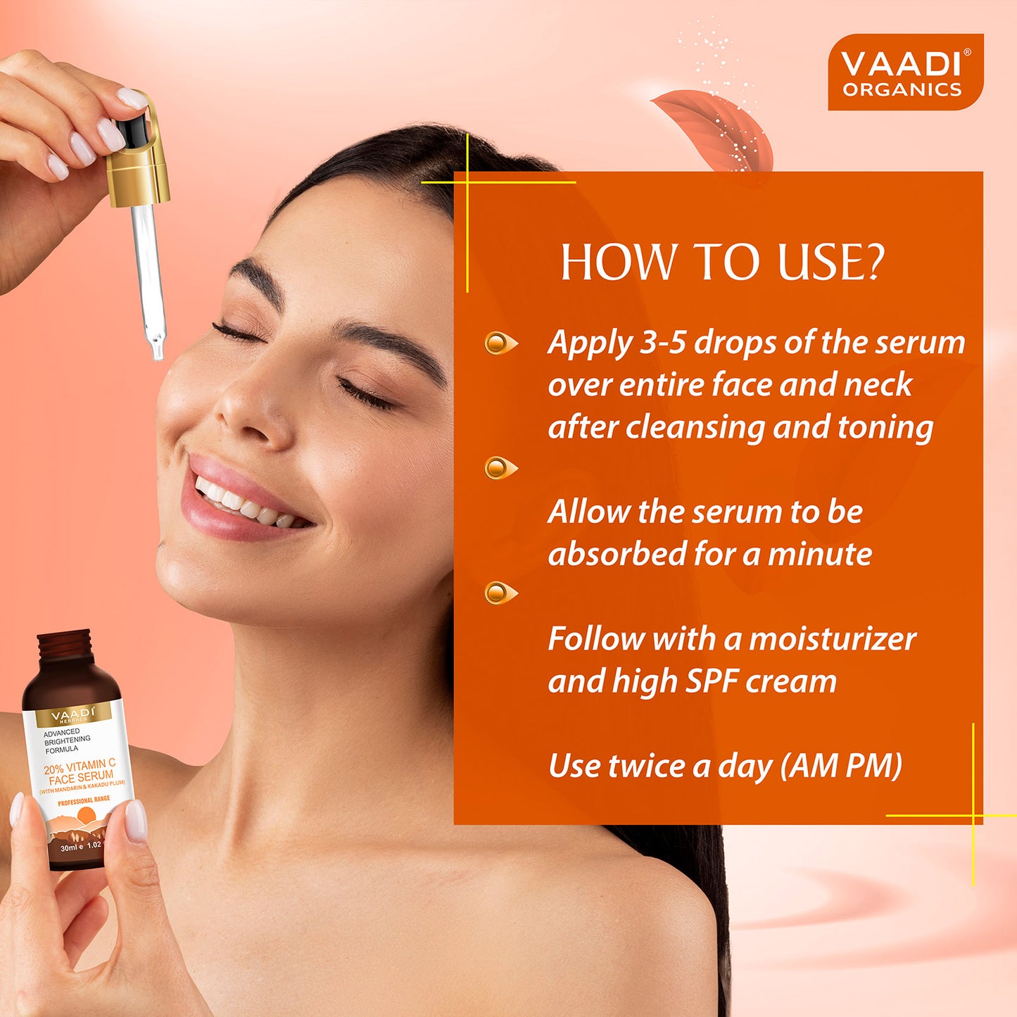 20% Vitamin C Organic Face Serum With Advanced Brightening Formula (30 ml)