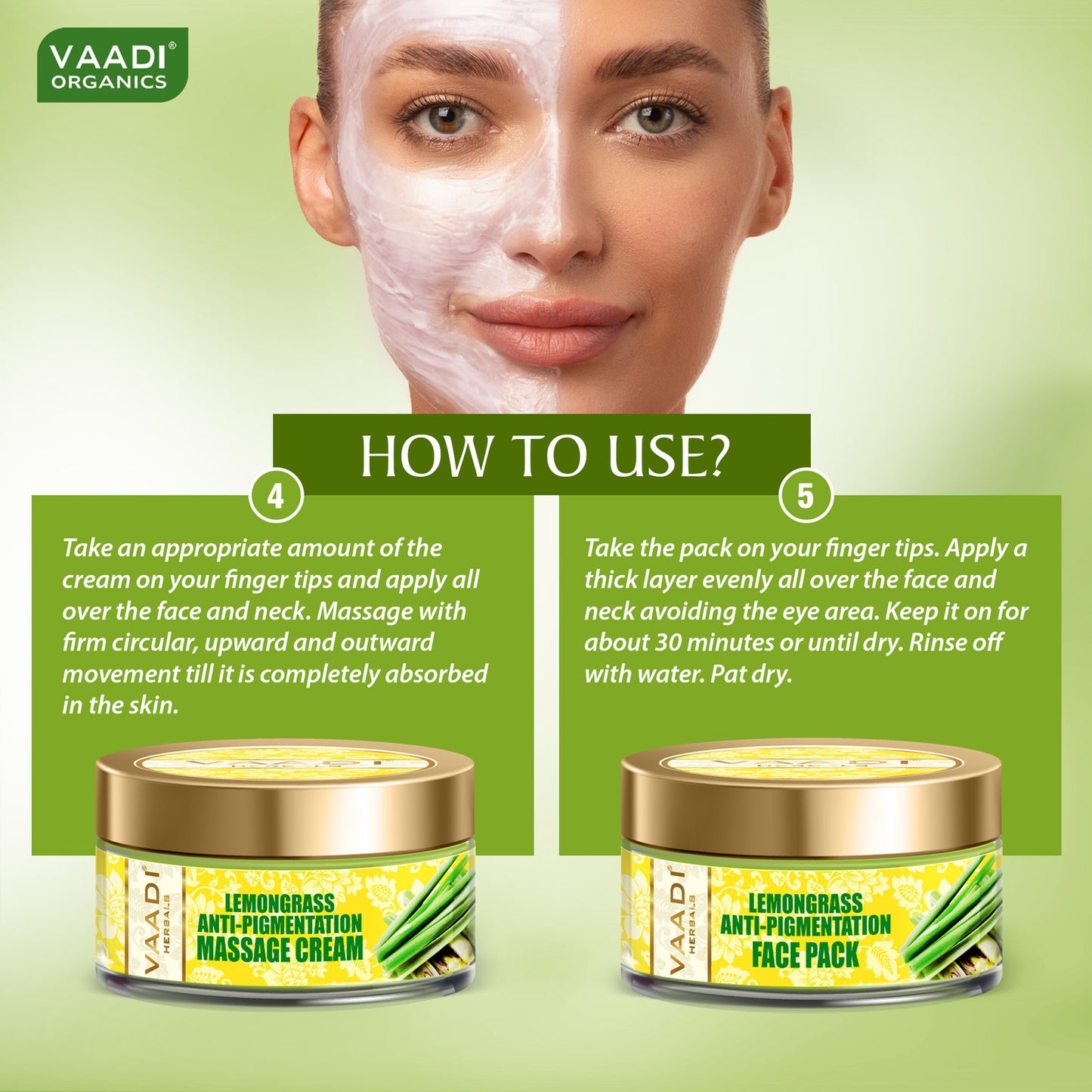 Anti Pigmentation Lemongrass Facial Kit with Cedarwood Extract, Apricot Extract and Fenugreek (270 gms/9.6 oz)