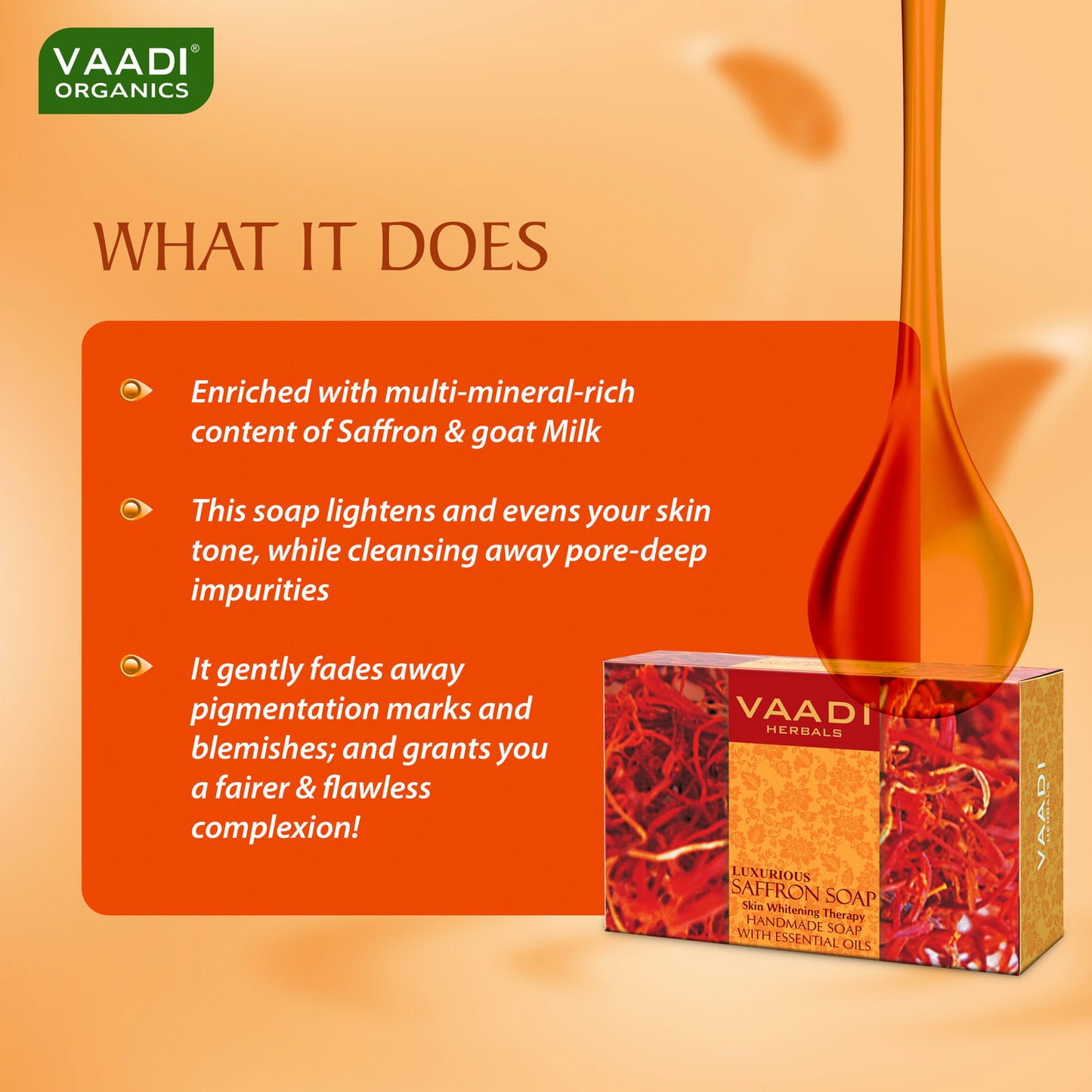 Luxurious Saffron Soap - Skin Whitening Therapy Evens Skin Tone Lightens Marks ( 75 gms / 2.7 oz)