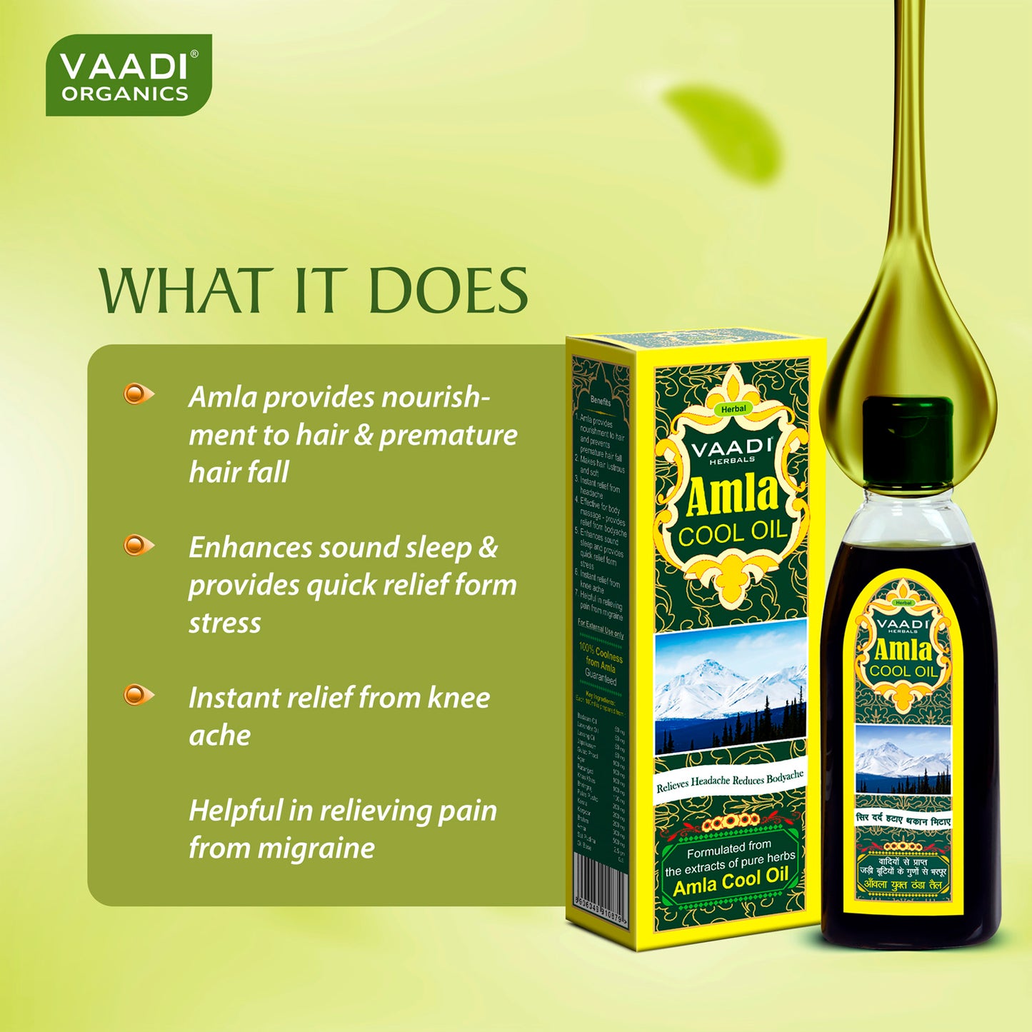 Brahmi Amla Cool Oil - Strengthens and Nourishes Hair _ Relieves Stress - Promotes Sound Sleep (2 x 200ml/7 fl oz)