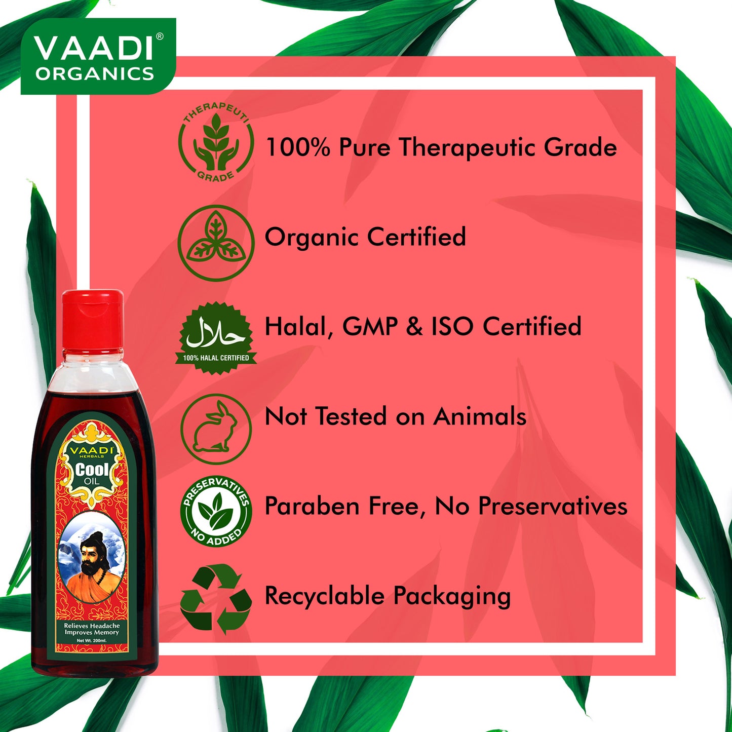 Triphla Almond Cool Oil - Relieves Headache & Muscle Pain Prevents Hairfall Strengthens Hair and Body (200ml/7 fl oz)