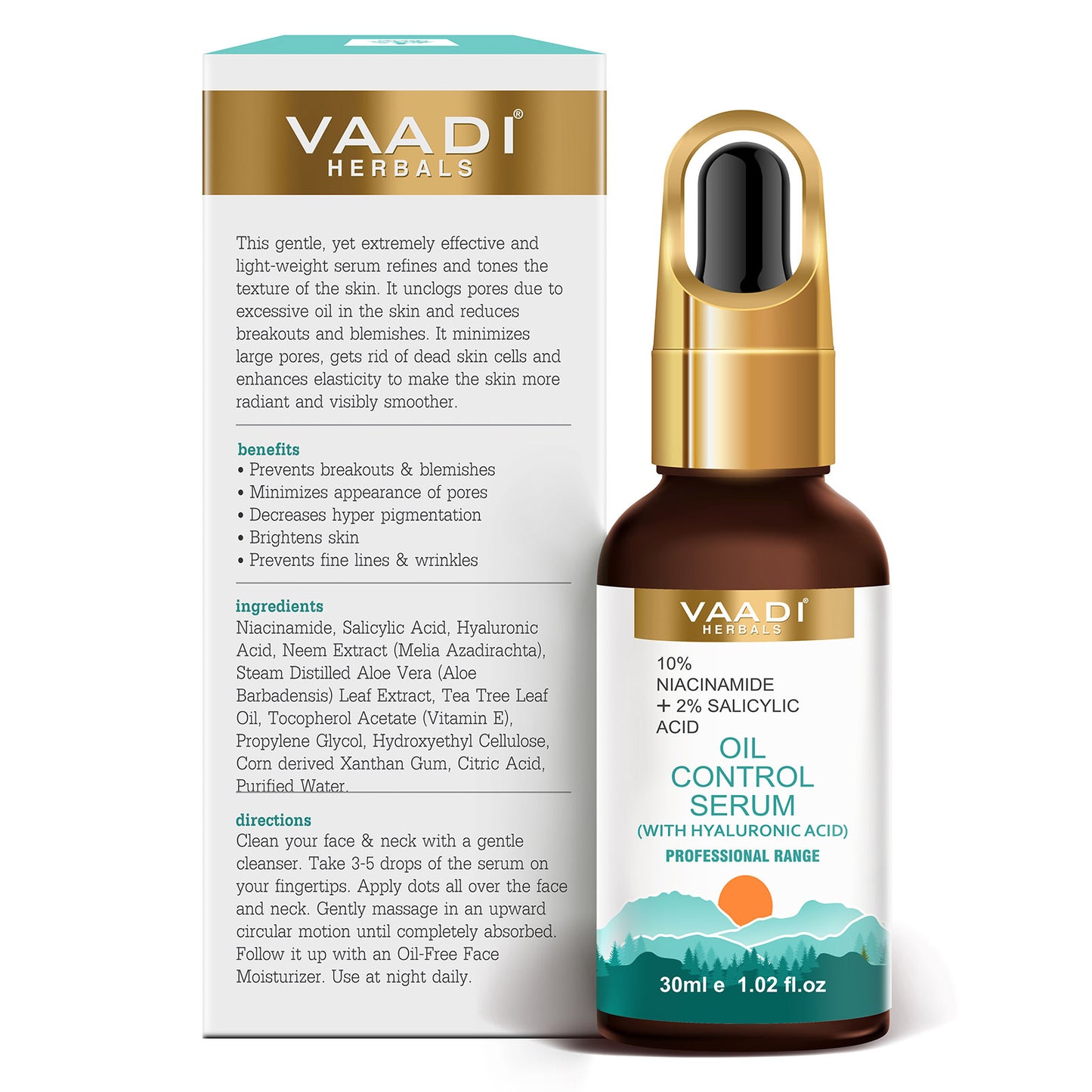 Organic Oil Control Serum With 10 % Niacinamide & 2% Salicylic Acid (30 gms / 1.02 fl.oz)