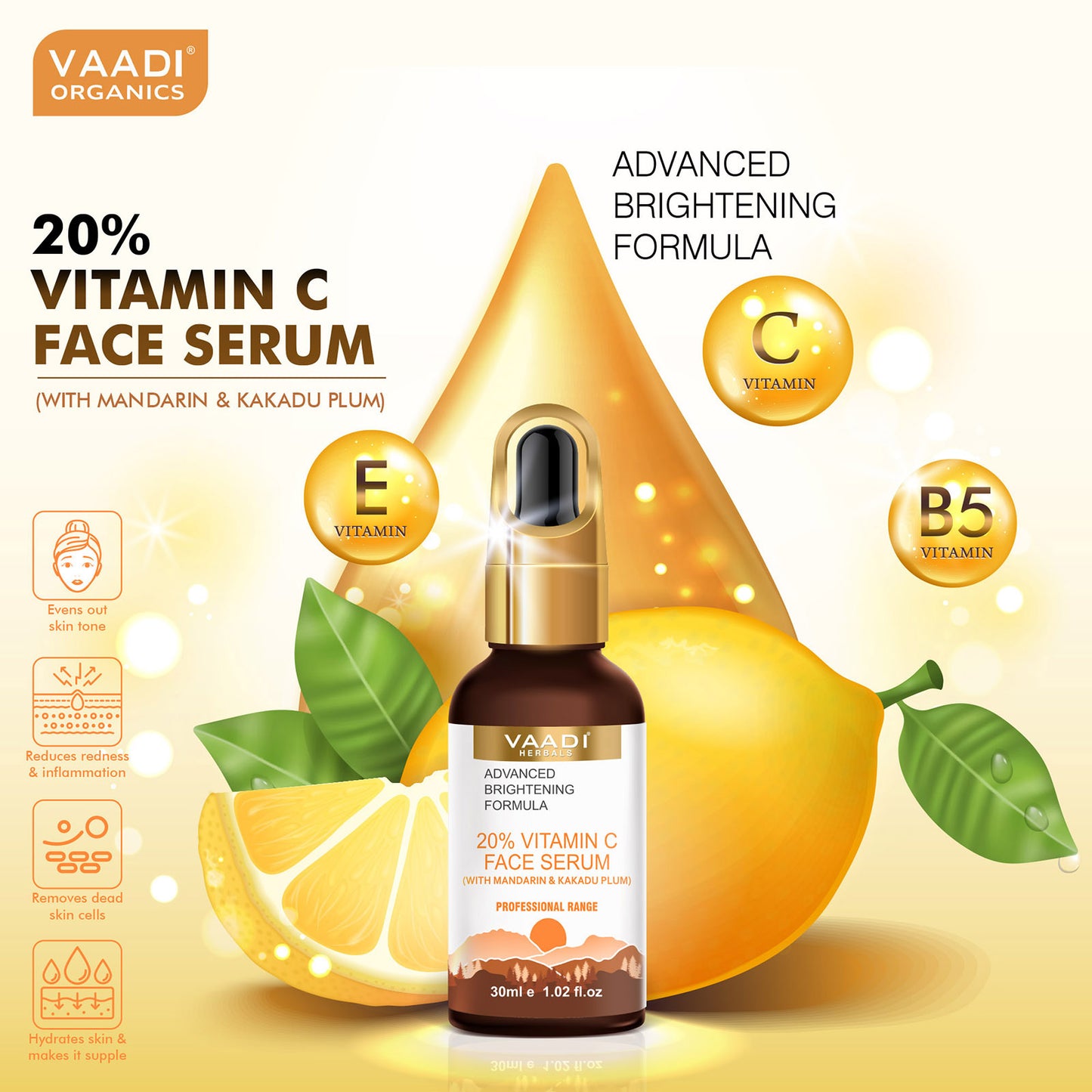 20% Vitamin C Organic Face Serum With Advanced Brightening Formula (30 ml)
