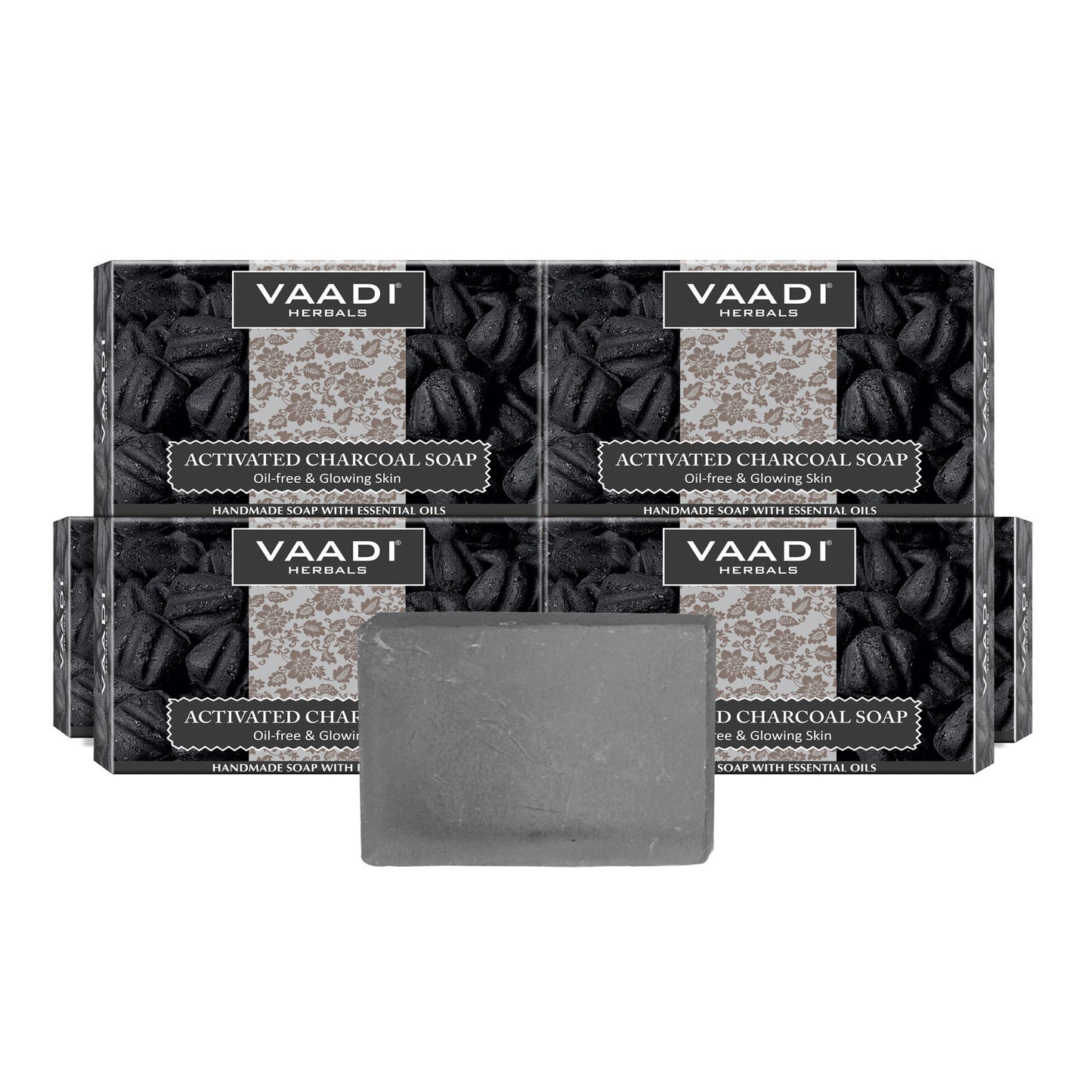 Pack of 6 Activated Charcoal Soap - Detoxifies Skin - Brighten The Skin Tone (6 X 75 gms / 2.7 oz)
