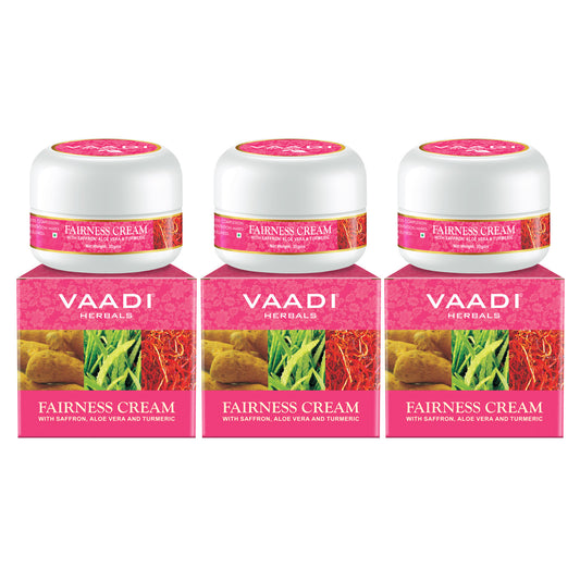 Fairness Cream with Saffron, Aloe Vera & Turmeric Extract - Lightens Marks & Blemishes - Makes Skin Flawless ( 3 x 30 gms / 1.1 oz)