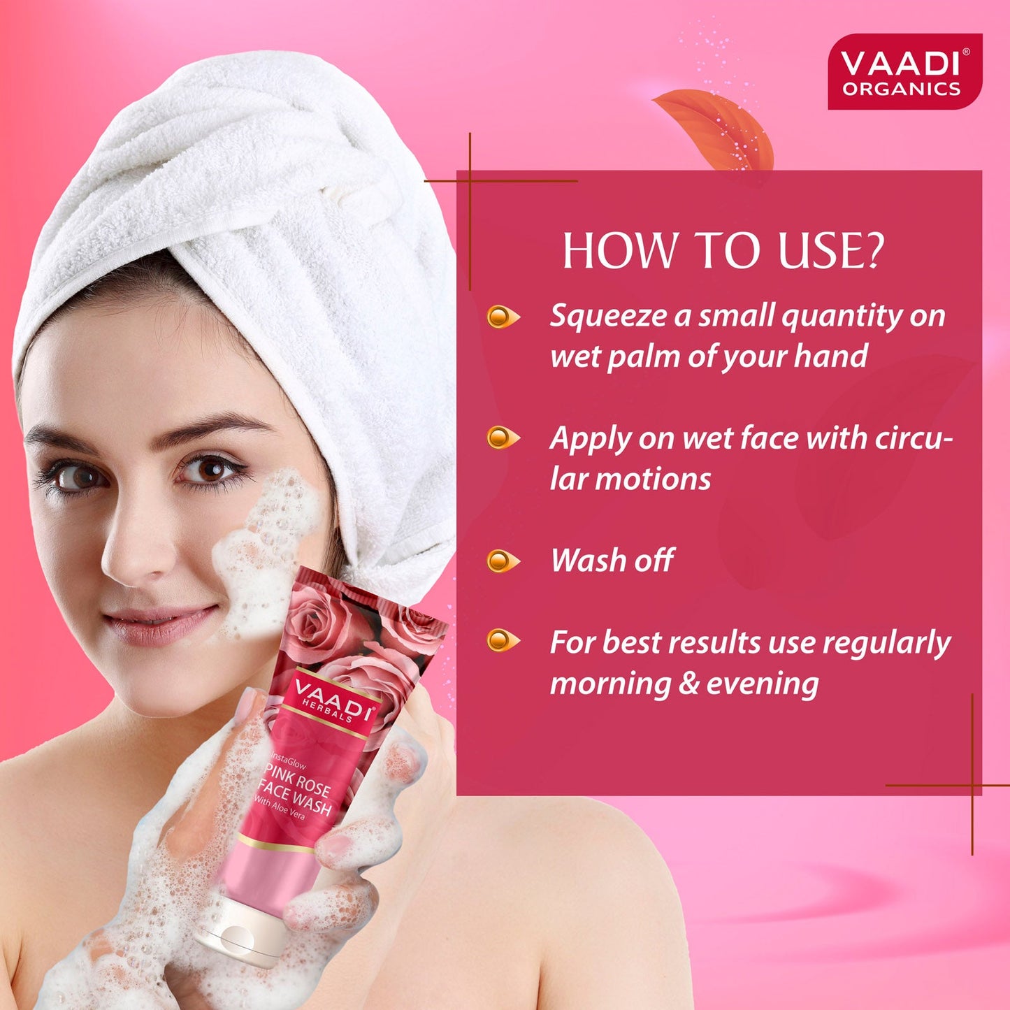 Insta Glow Pink Rose Face wash with Aloe vera extract (60 ml)