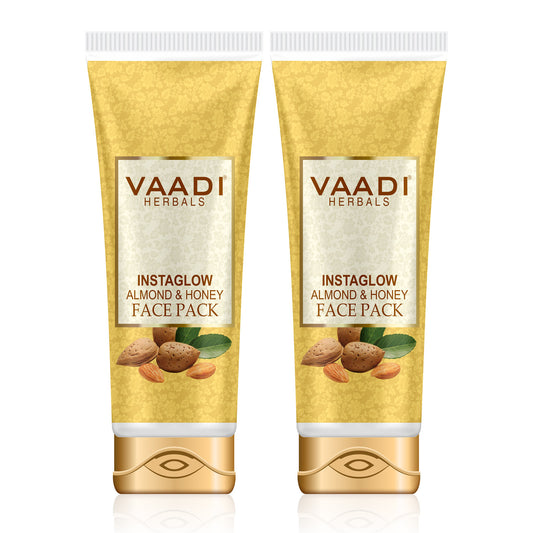 InstaGlow Face Pack with Almond & Honey - Lightens Pigmentation - Gives Instant Glow (2 x 120 gms /4.3 oz)