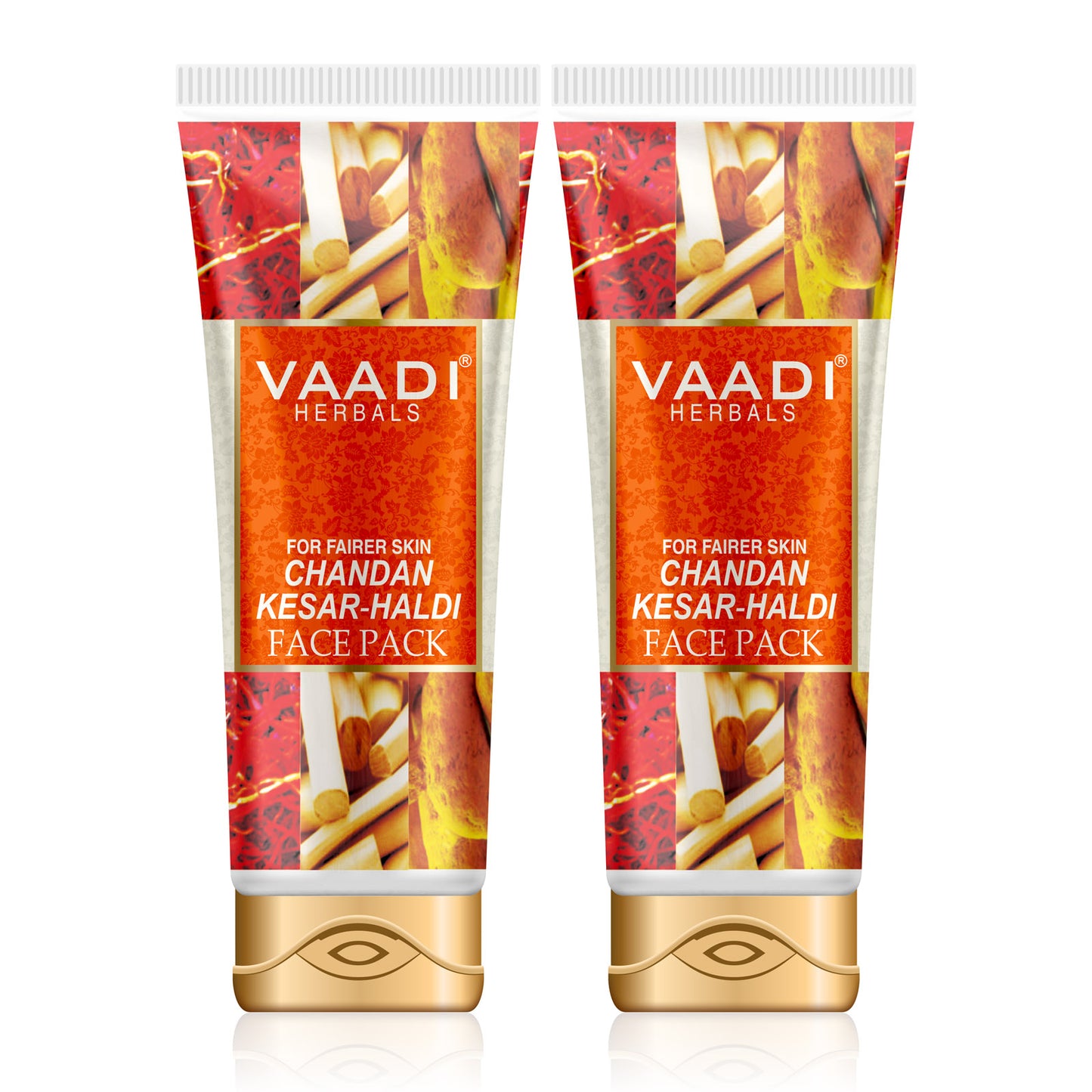 Saffron Sandalwood Fairness Face Pack - Removes Marks and Lightens Skin Tone - Repairs and Protects Skin (2 x 120 gms/ 4.3 oz)