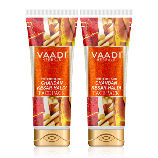 Saffron Sandalwood Fairness Face Pack - Removes Marks and Lightens Skin Tone - Repairs and Protects Skin (2 x 120 gms/ 4.3 oz)