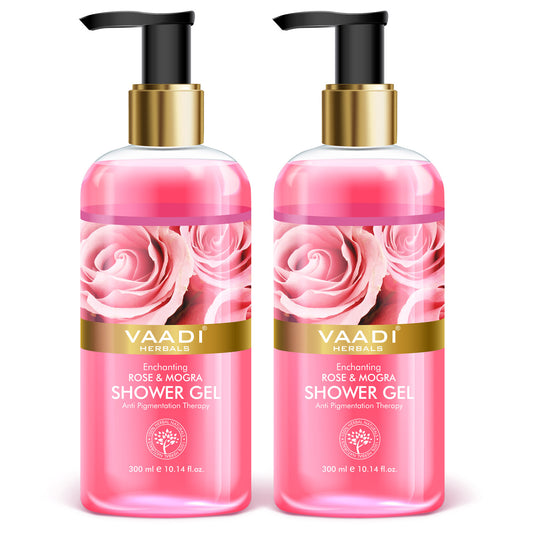 Enchanting Rose & Mogra Shower Gel - Skin Brightening Therapy - Lightens Spots & Patches (2 x 300 ml / 10.2 fl oz)