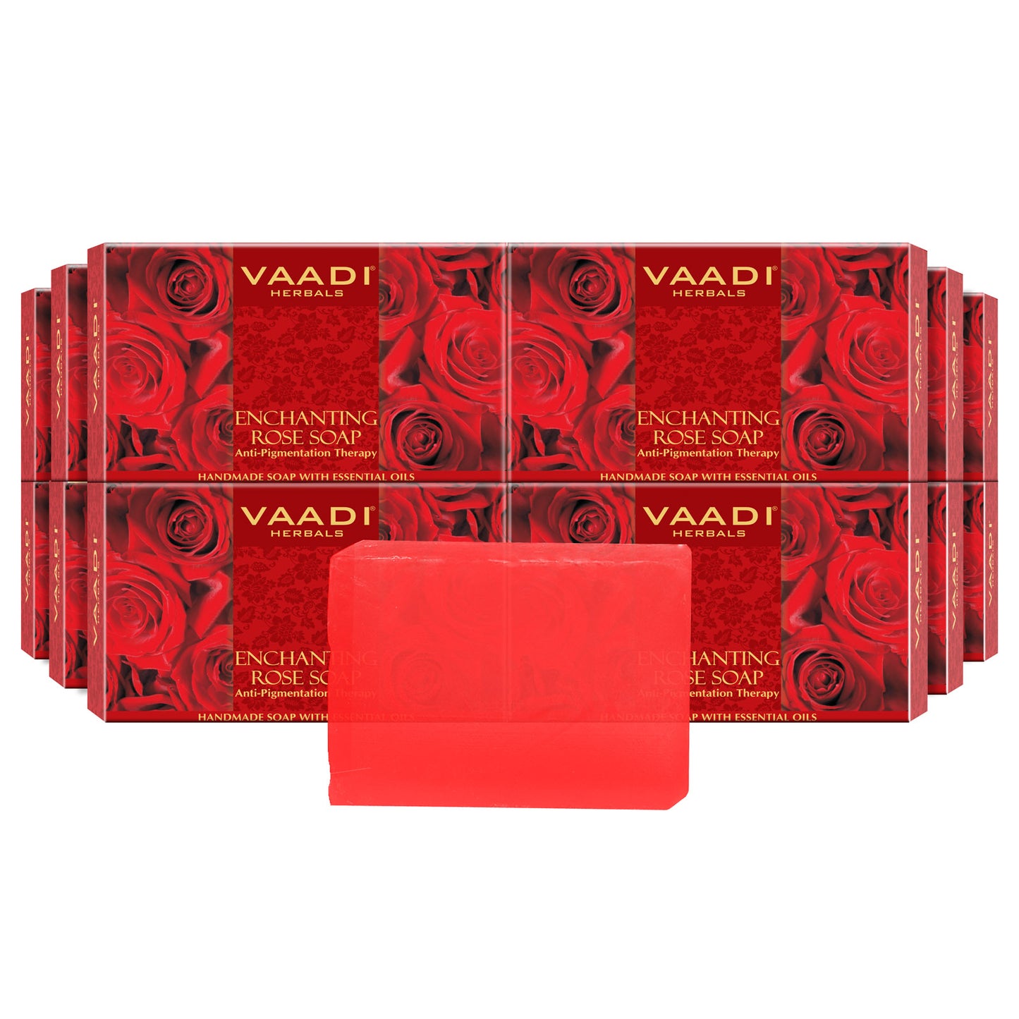 Enchanting Organic Rose Soap with Mulberry Extract - Anti Pigmentation Therapy - Lightens Dark Spots & Patches (12 x 75 gms / 2.7 oz)