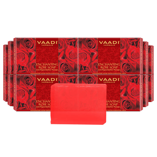 Enchanting Rose Soap with Mulberry Extract - Anti Pigmentation Therapy - Lightens Dark Spots & Patches (12 x 75 gms / 2.7 oz)