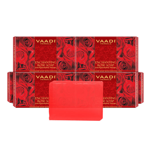 Enchanting Rose Soap with Mulberry Extract - Anti Pigmentation Therapy - Lightens Dark Spots & Patches (6 x 75 gms/2.7 oz)