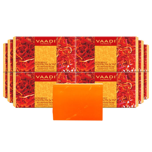 Luxurious Saffron Soap - Skin Whitening Therapy - Evens Skin Tone _ Lightens Marks (12 x 75 gms / 2.7 oz)