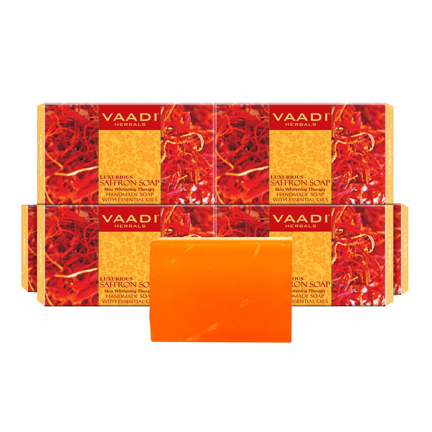 Luxurious Saffron Soap - Skin Whitening Therapy - Evens Skin Tone _ Lightens Marks ( 6 x 75 gms / 2.7 oz)