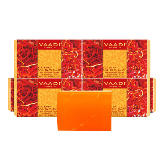 Luxurious Saffron Soap - Skin Whitening Therapy - Evens Skin Tone _ Lightens Marks ( 6 x 75 gms / 2.7 oz)