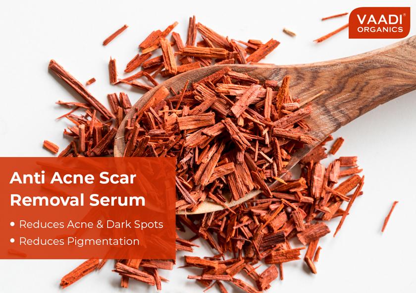 Scar Removal Serum (Pure Mix of Sandalwood Oil, Steam Distilled Neem & Fenugreek Extract) - Reduces Acne, Dark Spots & Pigmentation (10 ml/ 0.33 oz)