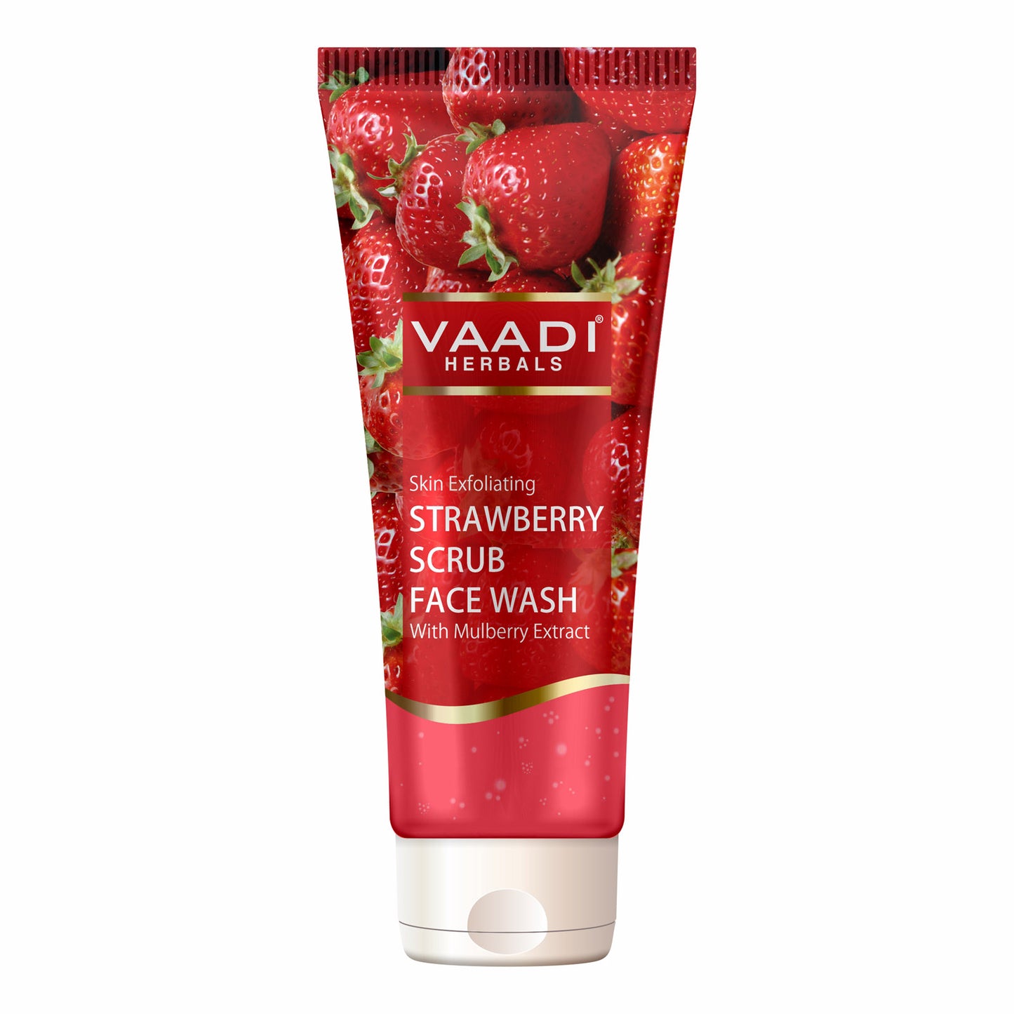 Skin Exfoliating Organic Strawberry Scrub Face Wash with Mulberry Extract - Removes Dead Skin Deeply Nourishes Skin (60ml/ 21.1 fl oz)