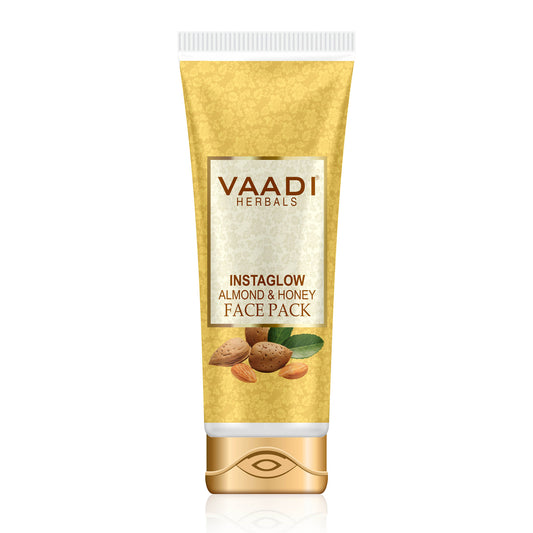 Organic InstaGlow Face Pack with Almond & Honey - Lightens Pigmentation Gives Instant Glow (120 gms /4.3 oz)