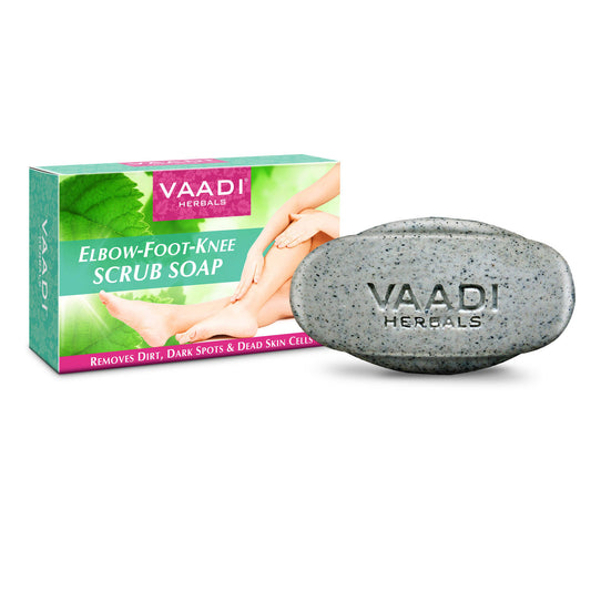 Organic Elbow Foot Knee Scrub Soap with Almond & Walnut - Removes Dead Skin Makes Skin Soft (75 gms / 2.7 oz)