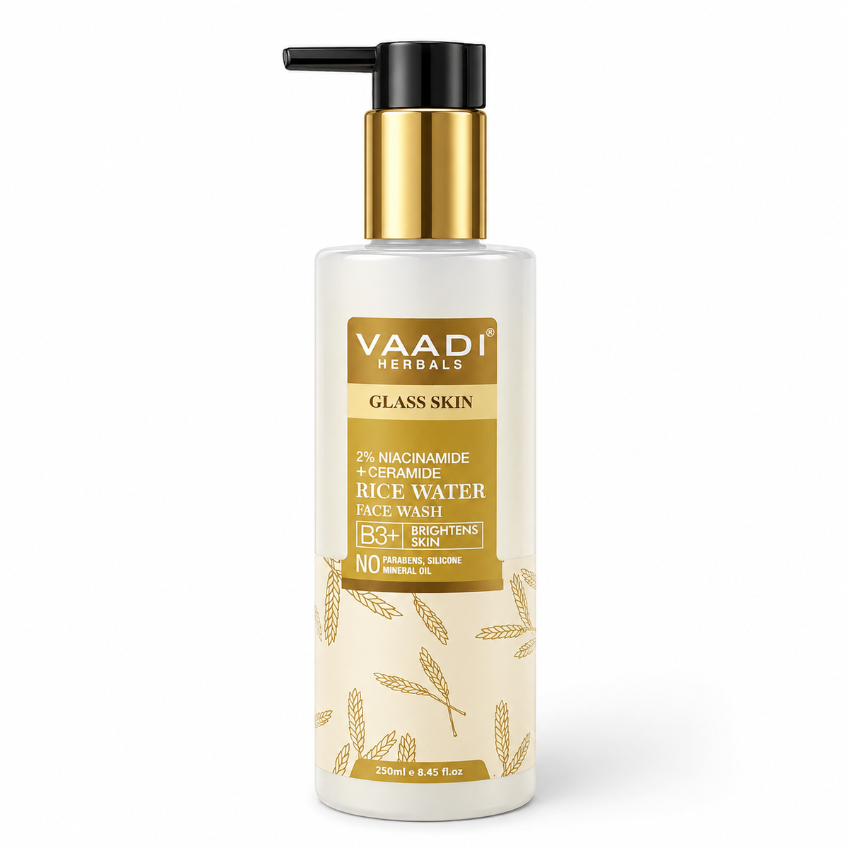 2% Niacinamide + Ceramide Rice Water Face Wash | B3+ | Brightens Skin|Glass Skin Look| Hydrating (250 ml / 8.5 fl oz)