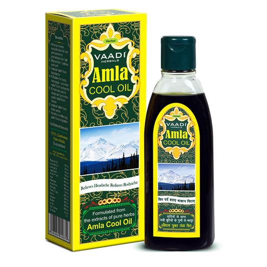 Organic Brahmi Amla Cool Oil - Strengthens and Nourishes Hair Relieves Stress Promotes Sound Sleep (200ml/7 fl oz)