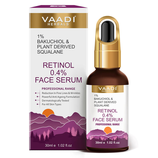 Retinol 0.4% Organic Face Serum With 1% Baluchiol & Plant Derived Squalane (30 gms / 1.02 fl.oz)