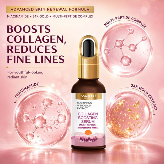 Multipeptide and 24K Gold Extract Collagen Boosting serum with Niacinamide|Radiant & Youthful Skin|Reduces Dark Spots| For All Skin Types| No Parabens , Mineral, Silicon|30ml