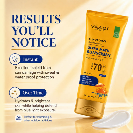 Organics Ultra Matte Sunscreen SPF 70 With Vitamin C & E (110 gms/ 4 fl oz)