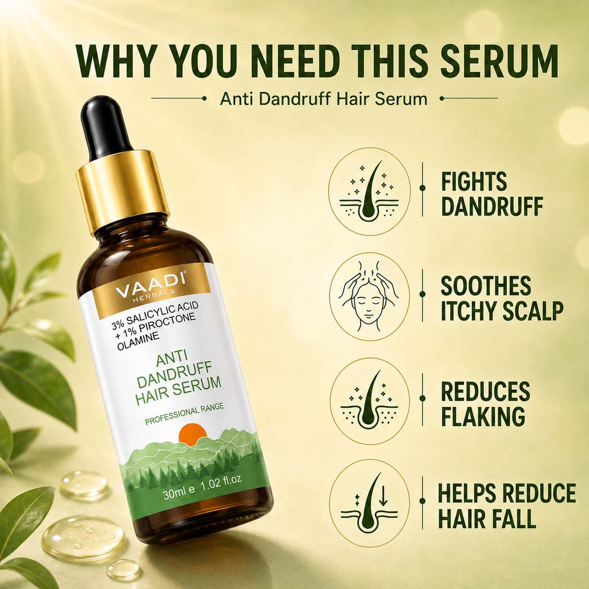 3% SALICYLIC ACID + 1% PIROCTONE OLAMINE ANTI DANDRUFF HAIR SERUM (30 ml / 1.02 fl.oz)