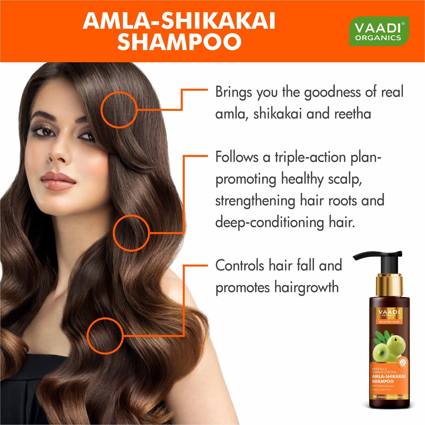 Hairfall & Damage Control  amla shikakal  Shampoo (Indian Gooseberry Extract) - Promotes Hair Growth Adds Shine to Hair (110 ml/4 fl oz)