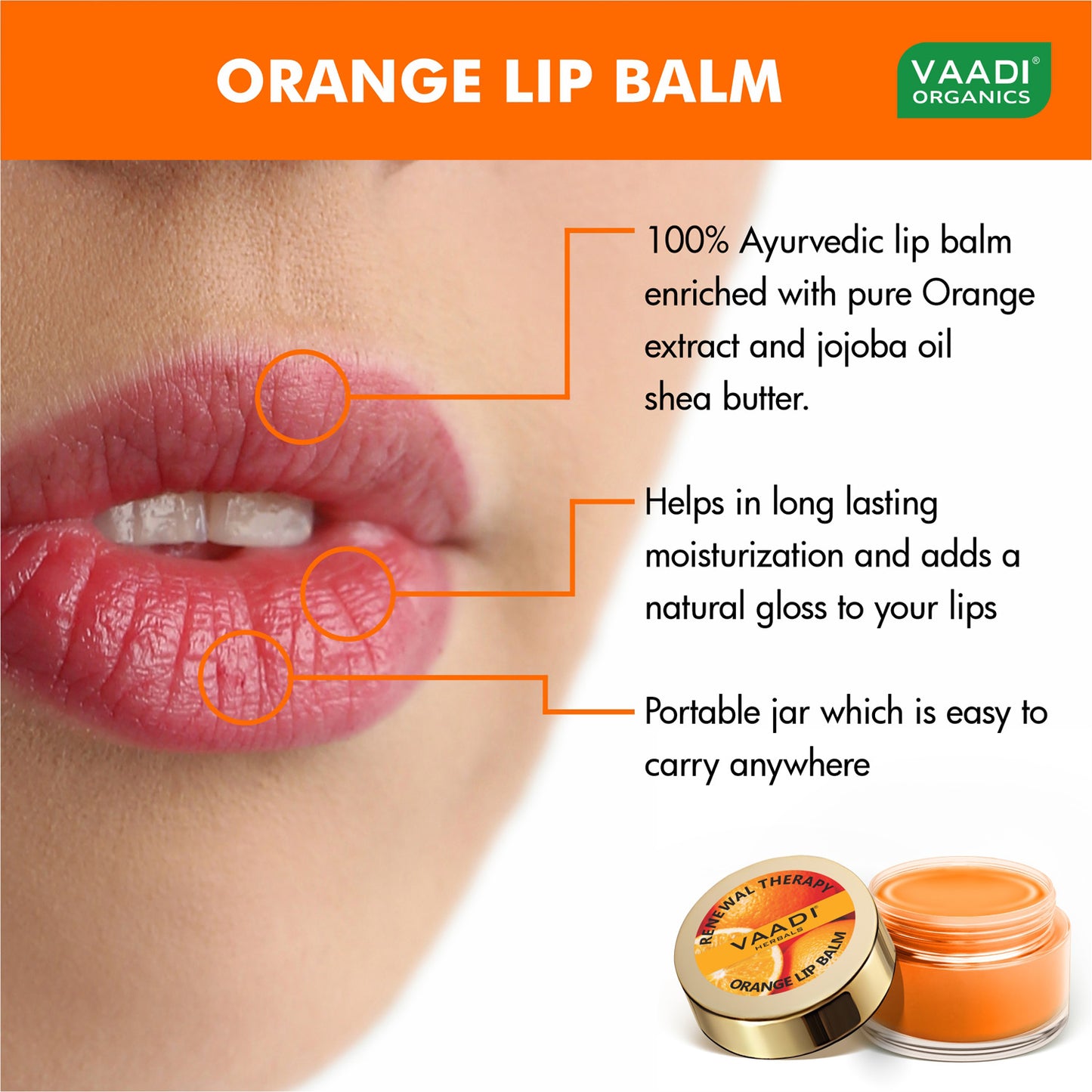 Orange and Shea Butter Lip Balm - Lip Renewing Therapy (10 gms/0.4 oz)