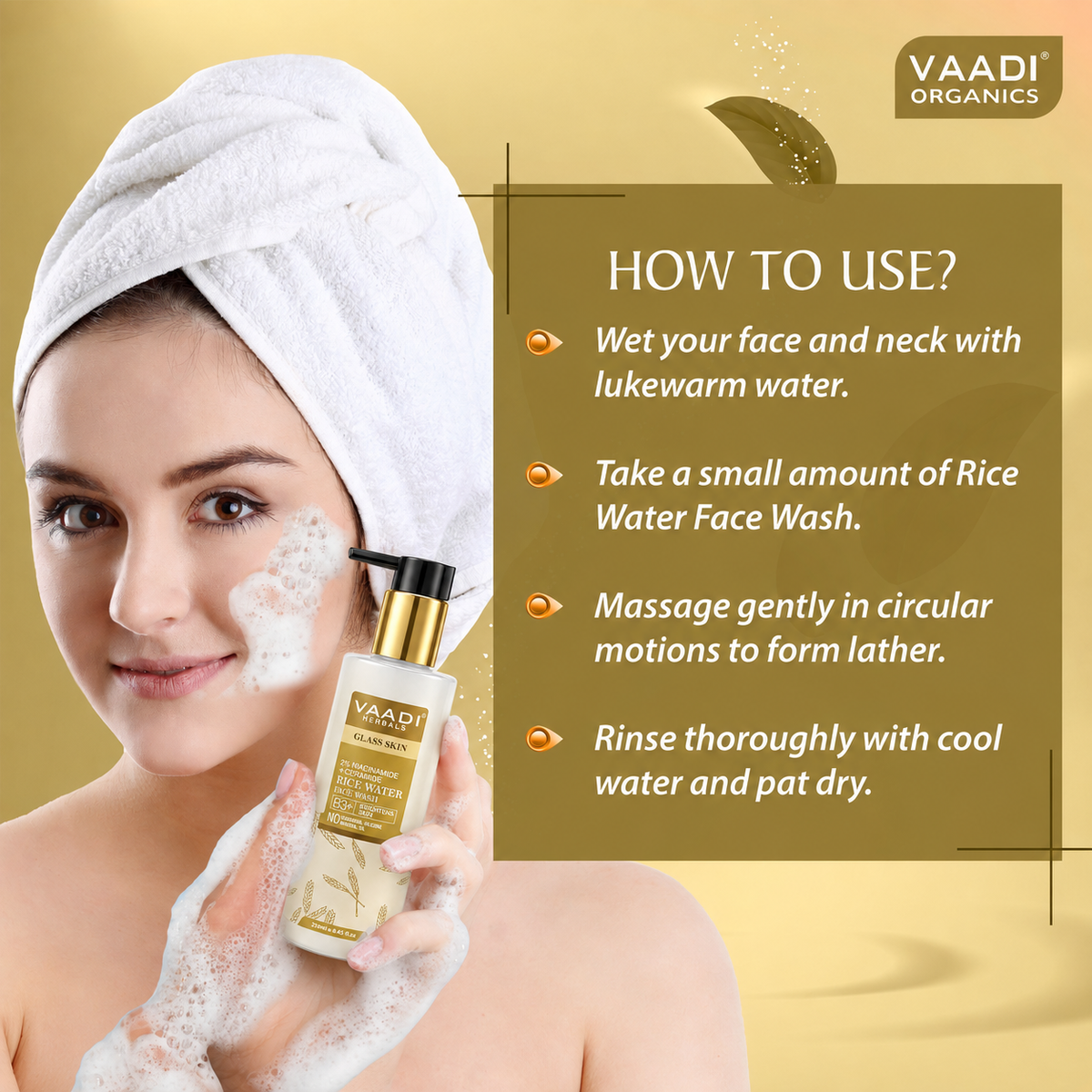 2% Niacinamide + Ceramide Rice Water Face Wash | B3+ | Brightens Skin|Glass Skin Look| Hydrating (250 ml / 8.5 fl oz)