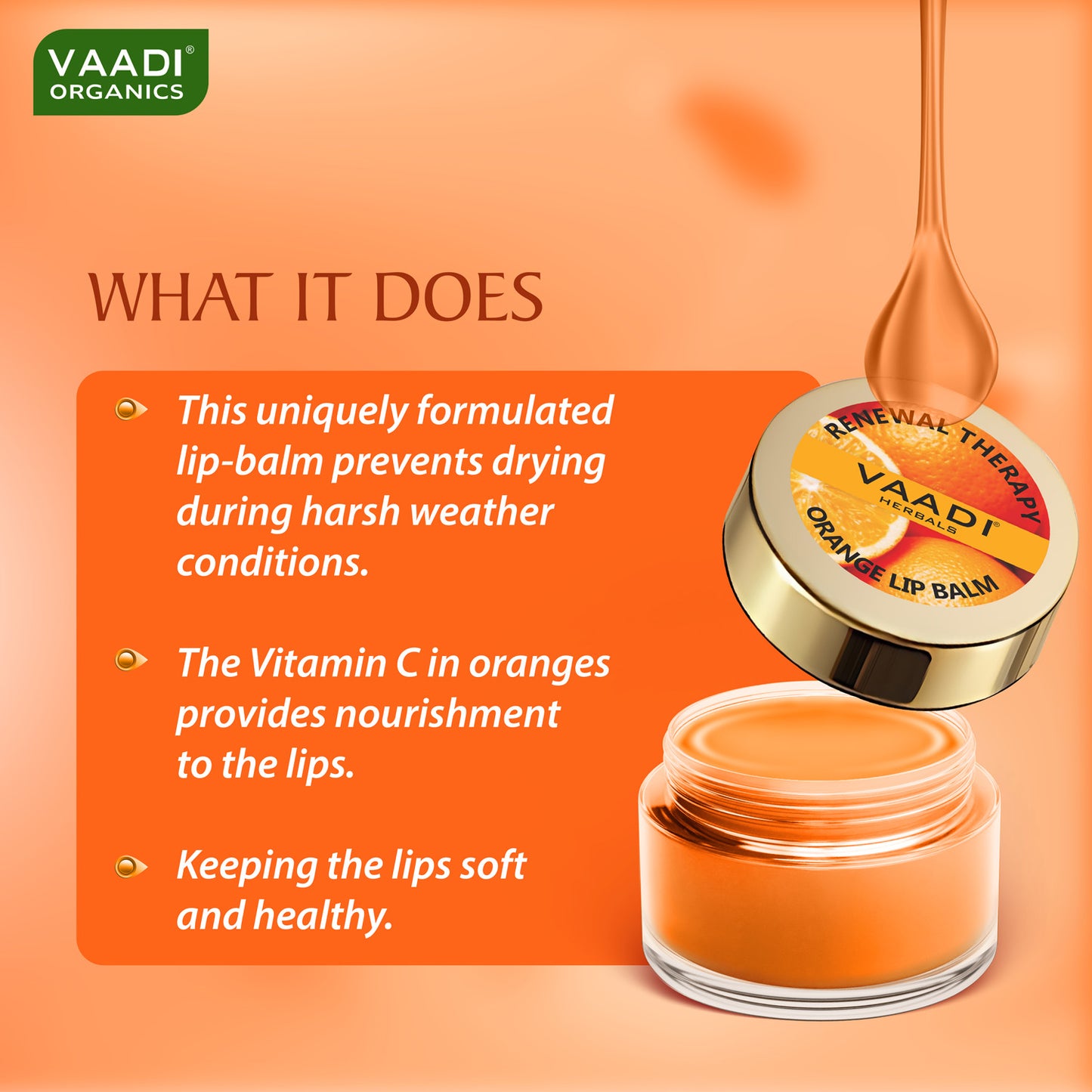 Orange and Shea Butter Lip Balm - Lip Renewing Therapy (10 gms/0.4 oz)
