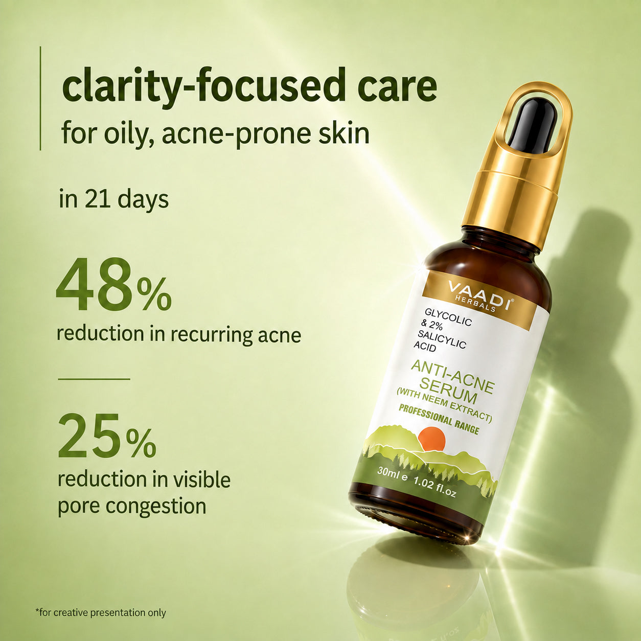 Organic Anti-Acne Serum With Glycolic & 2% Salicylic Acid (30 gms / 1.02 fl.oz)