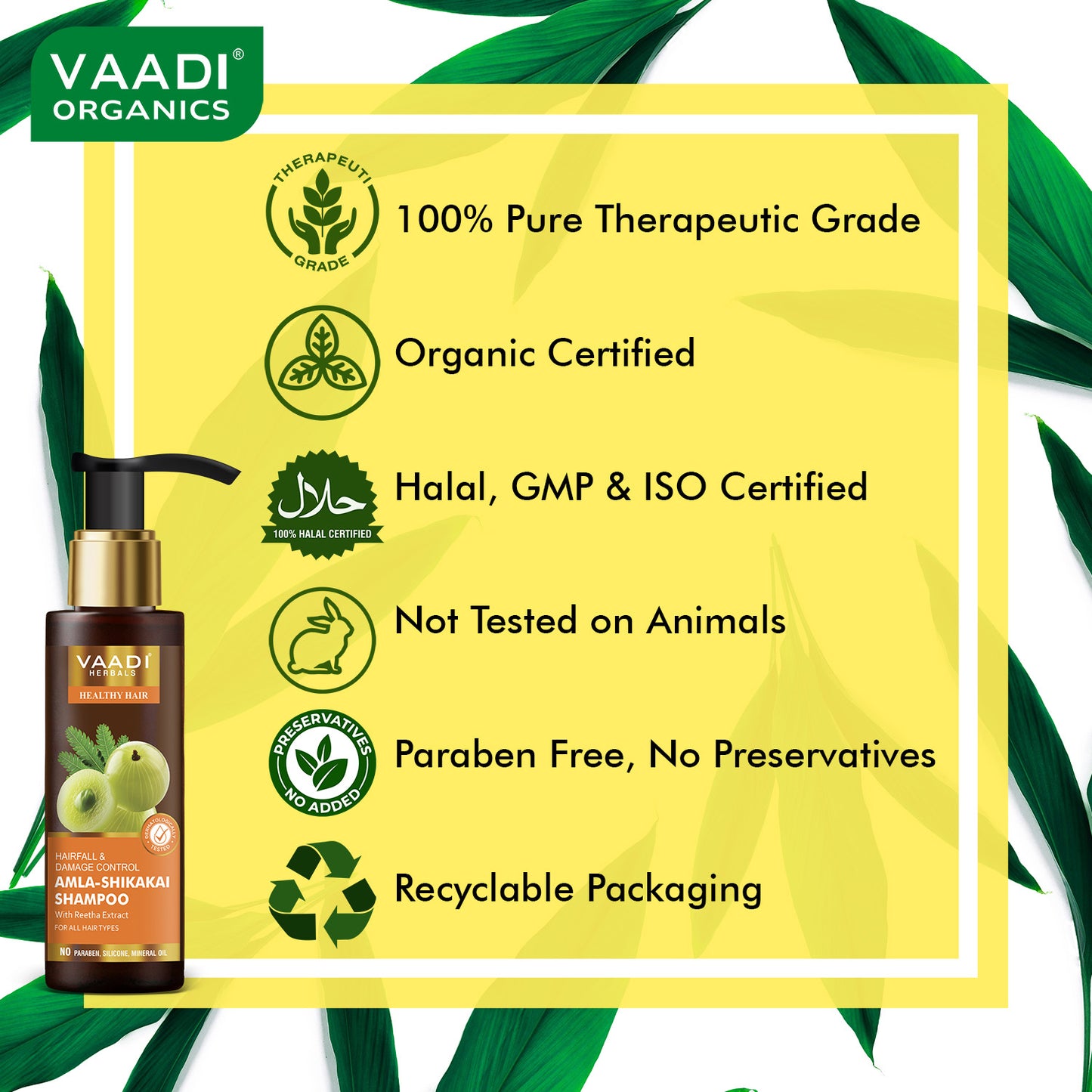 Hairfall & Damage Control  amla shikakal  Shampoo (Indian Gooseberry Extract) - Promotes Hair Growth Adds Shine to Hair (110 ml/4 fl oz)