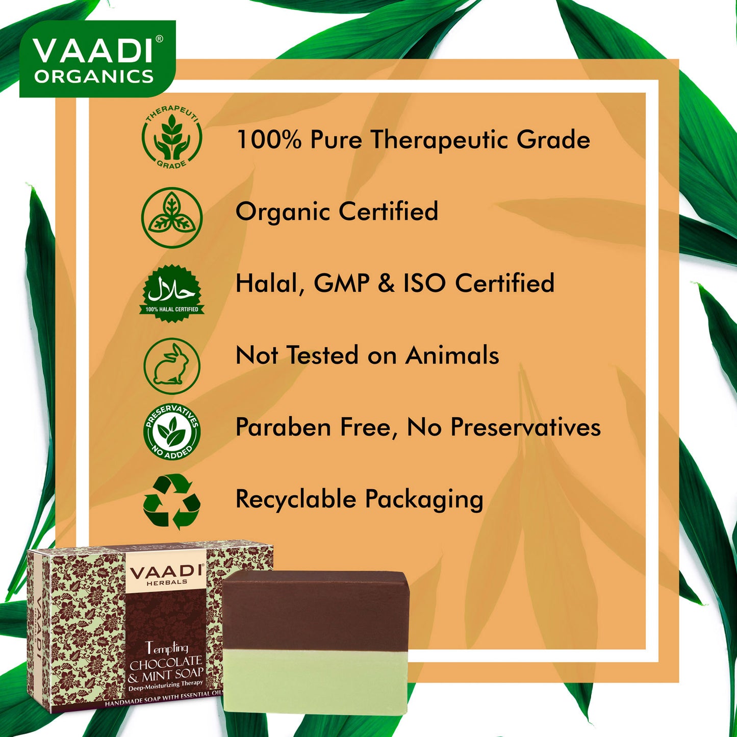 Tempting Chocolate & Mint Soap - Deep Moisturising Releives Irritated Skin ( 75 gms / 2.7 oz)